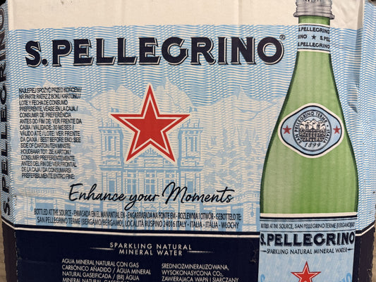 S.PELLEGRINO MINERAL WATER GLASS BOTTLES 12 X 750ML BOX