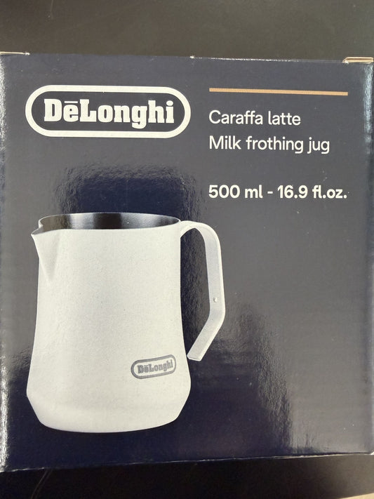 DE LONGHI WHITE MILK FROTHING JUG 500 ML